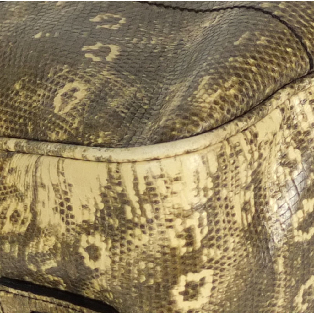 Prada Bag Semi-Shoulder Handbag Python Silver Kha… - image 5